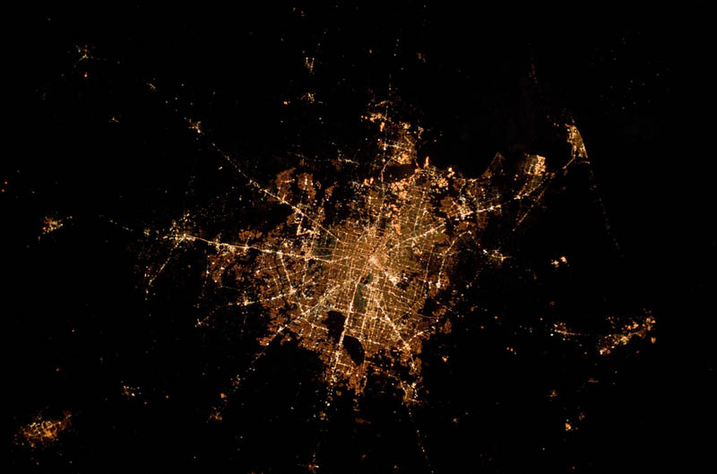 Houston Texas at Night Viewed from Space