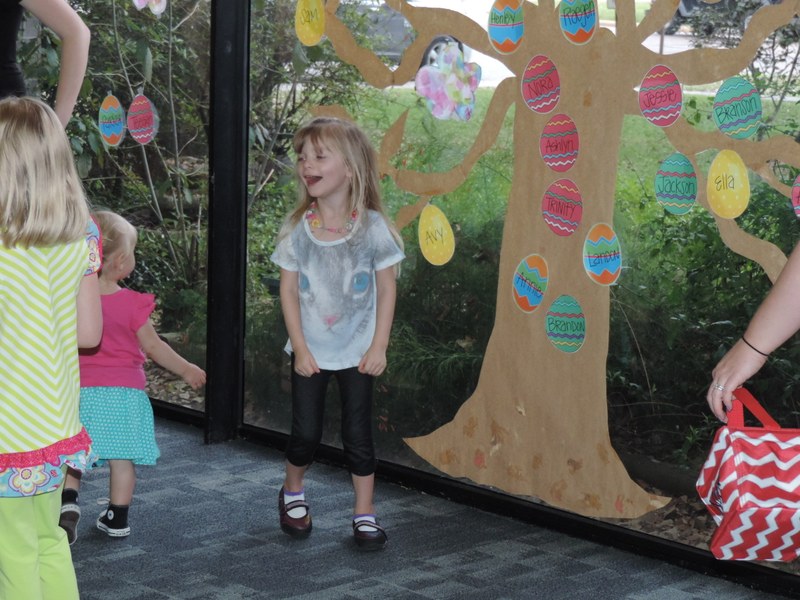 Posing in Front of the Easter Tree