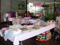 Lost Arts Club members demonstrating their sewing and knitting skills at the Jubilee