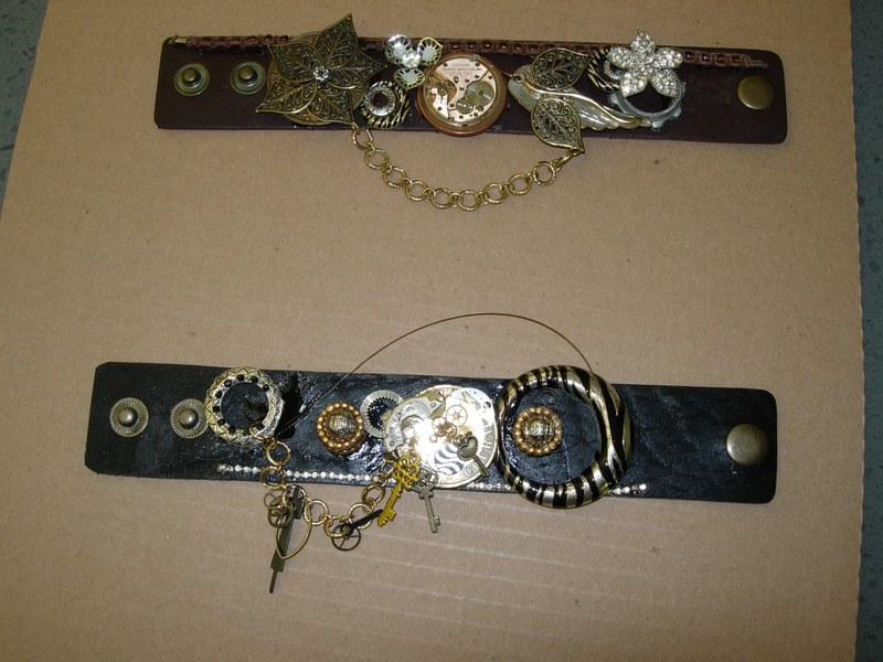 Finished Steampunk Cuffs