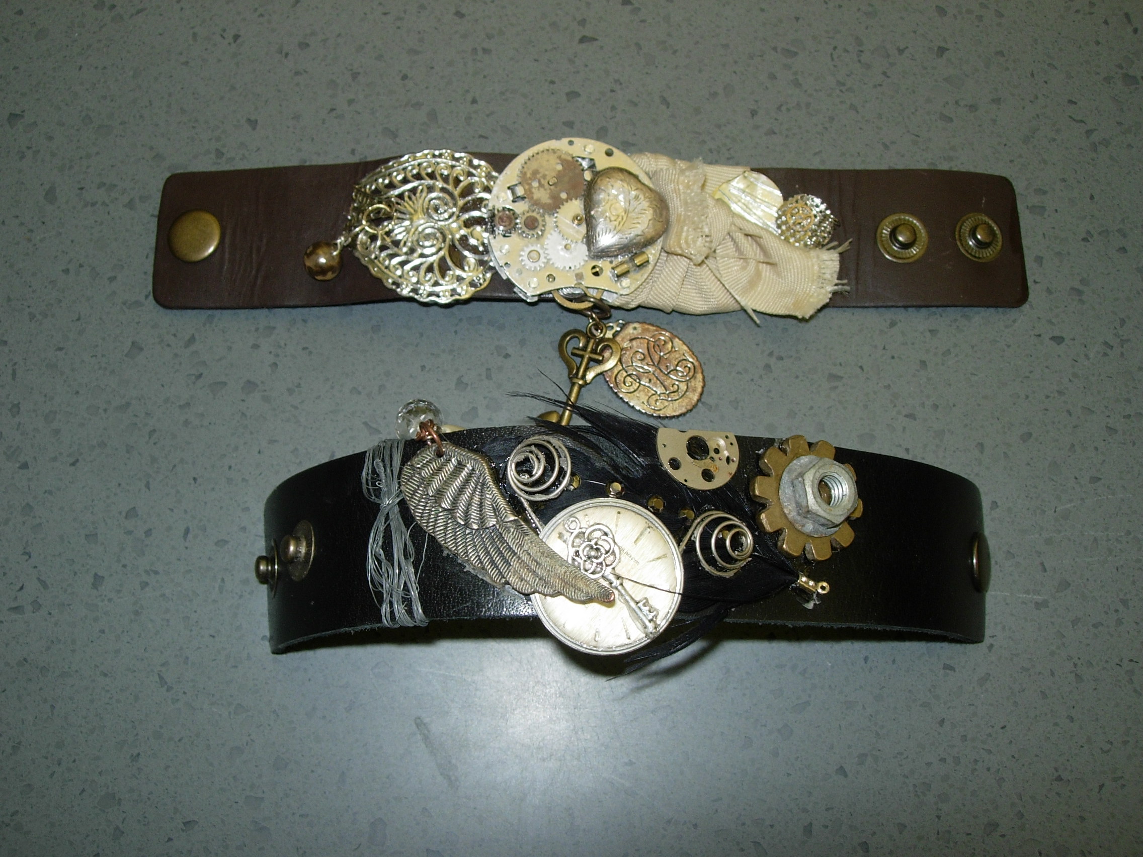 Finished Steampunk Cuffs