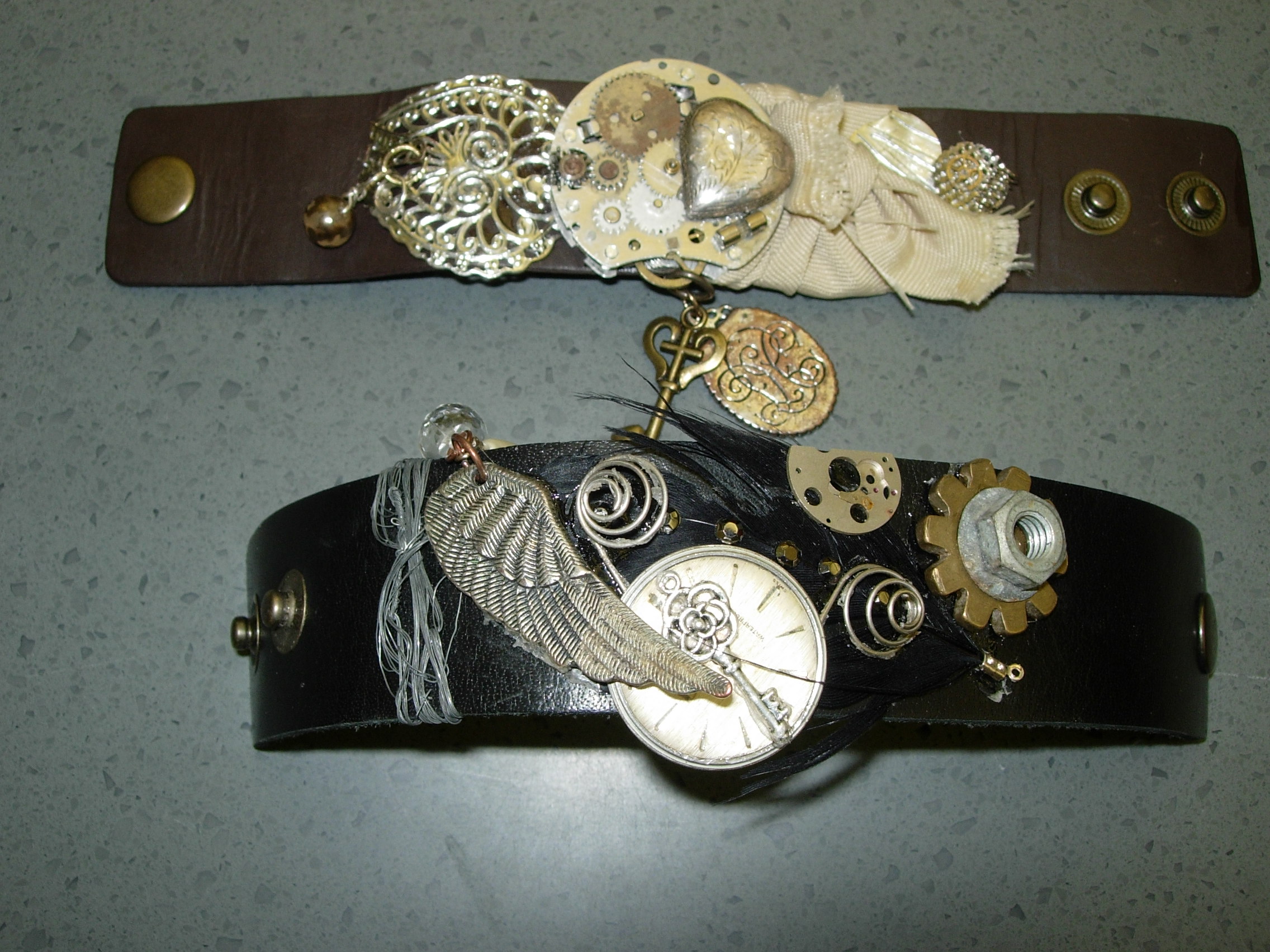 Finished Steampunk Cuffs